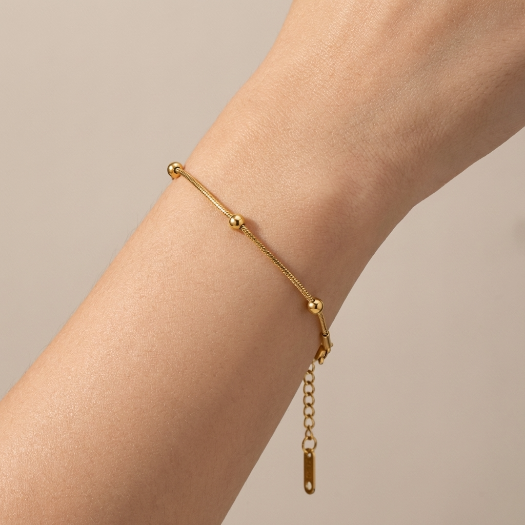 Lunara Canyon Bracelet – 18K Gold Textured Waterproof Bracelet