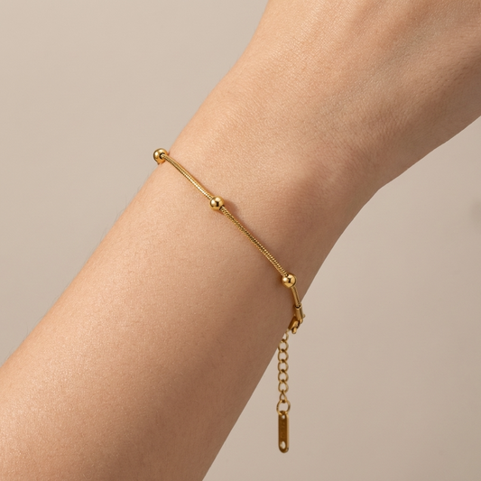 Lunara Canyon Bracelet – 18K Gold Textured Waterproof Bracelet