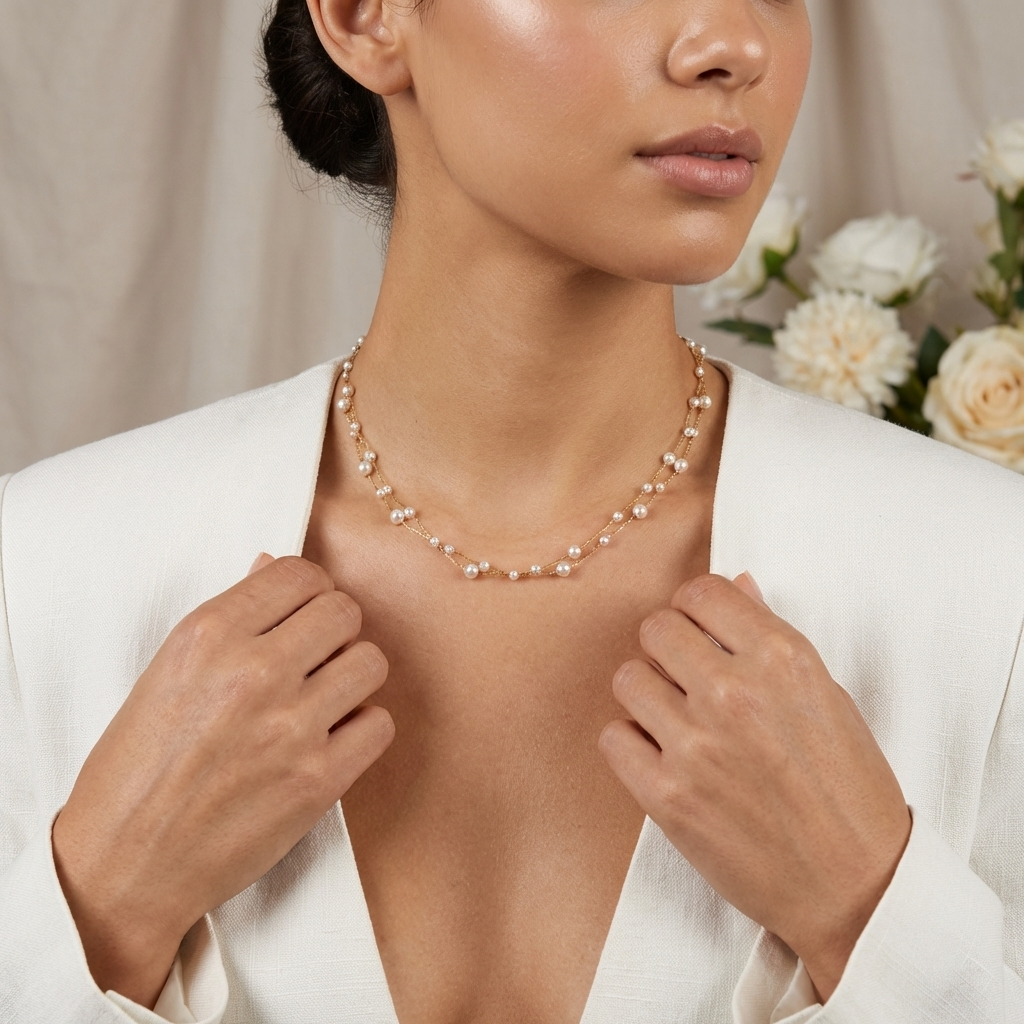 Calla Pearl Necklace – 18K Gold Layered Freshwater Pearl Necklace