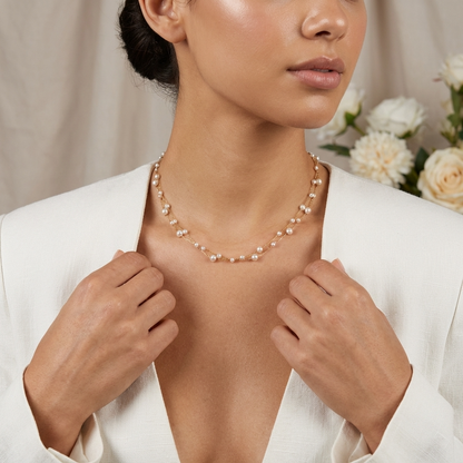 Calla Pearl Necklace – 18K Gold Layered Freshwater Pearl Necklace