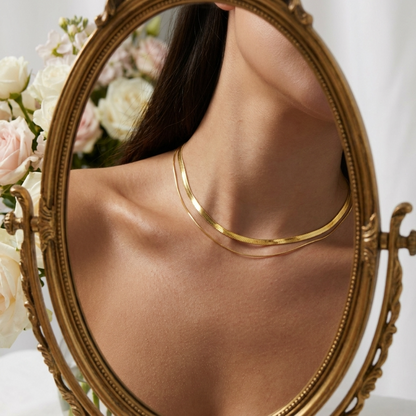 Ysolde Necklace – Sleek 18K Gold Waterproof Layering Necklace