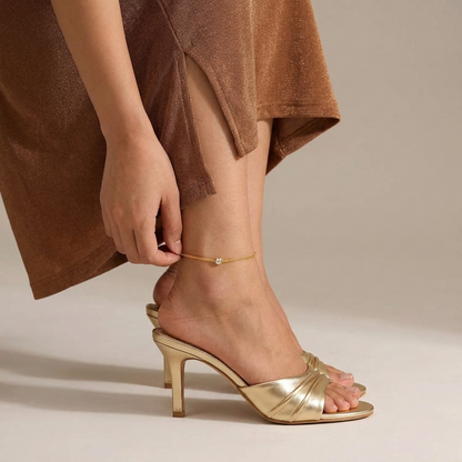 Sylvie glimmer dainty gold anklet – 18K ankle bracelet