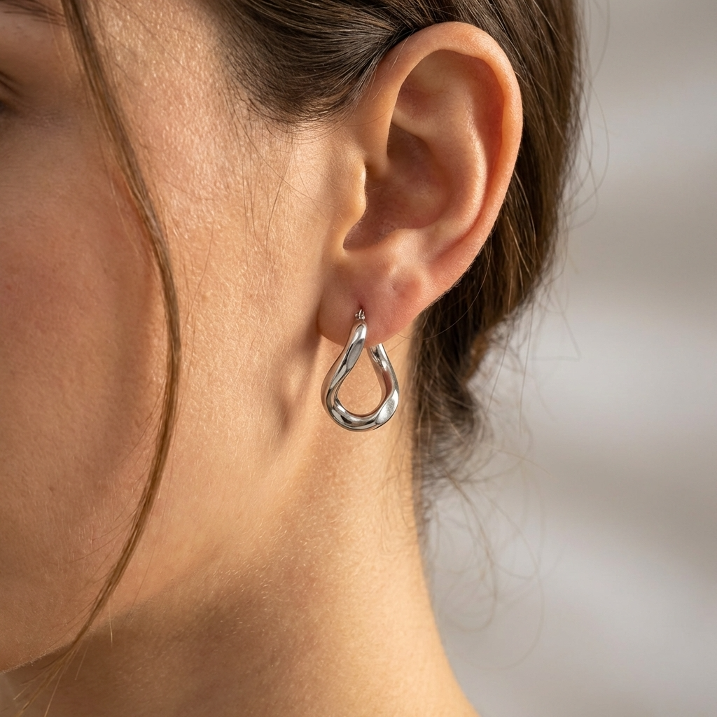 Cleo Hoop Earrings – 25mm 18K Gold Waterproof Hoop Earrings