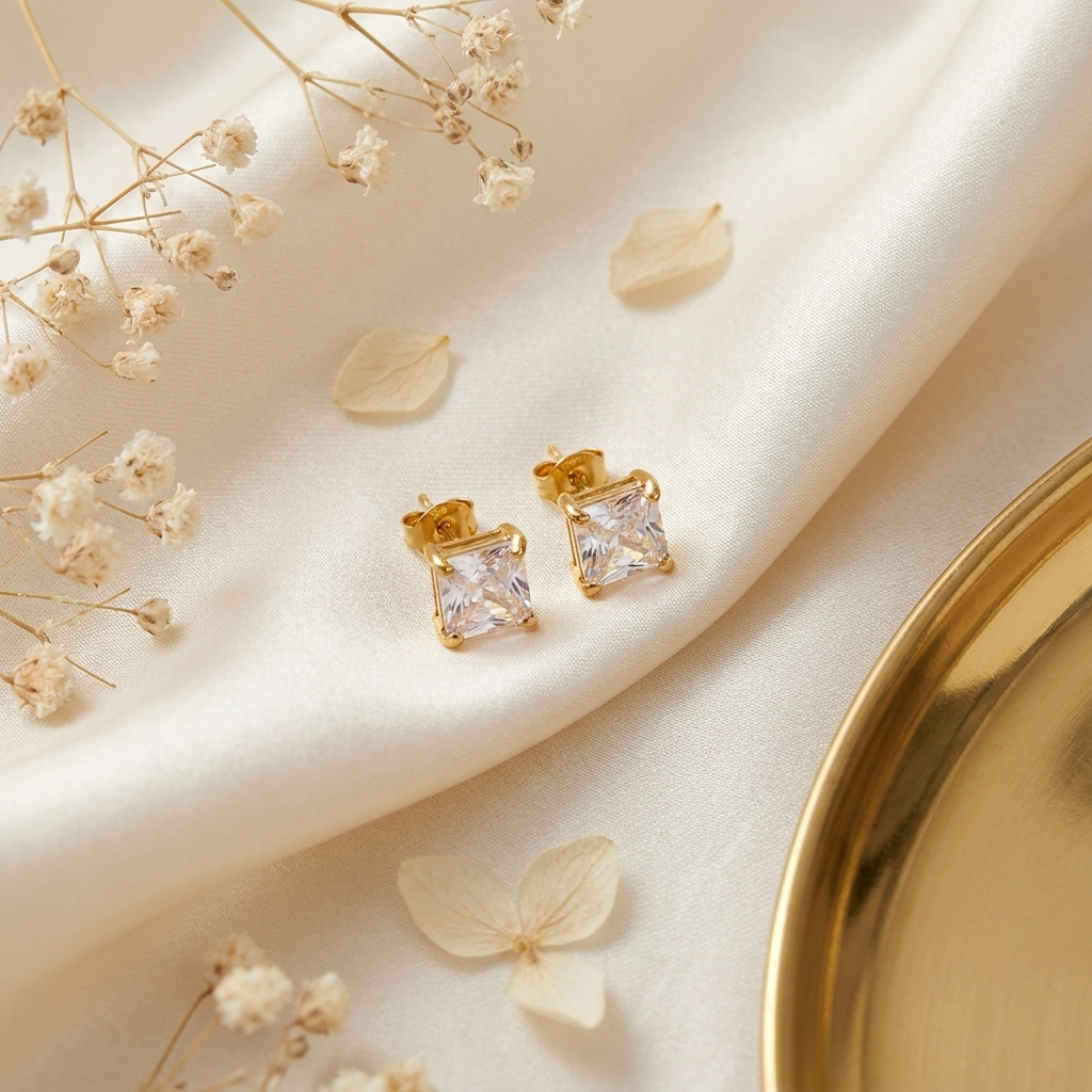 Esme Petite Studs – 18K Gold Crystal Stud Earrings