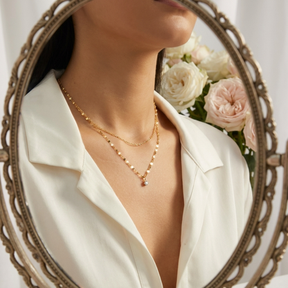 Crystal Teardrop Necklace – 18K Gold Pear-Cut Crystal Pendant Necklace
