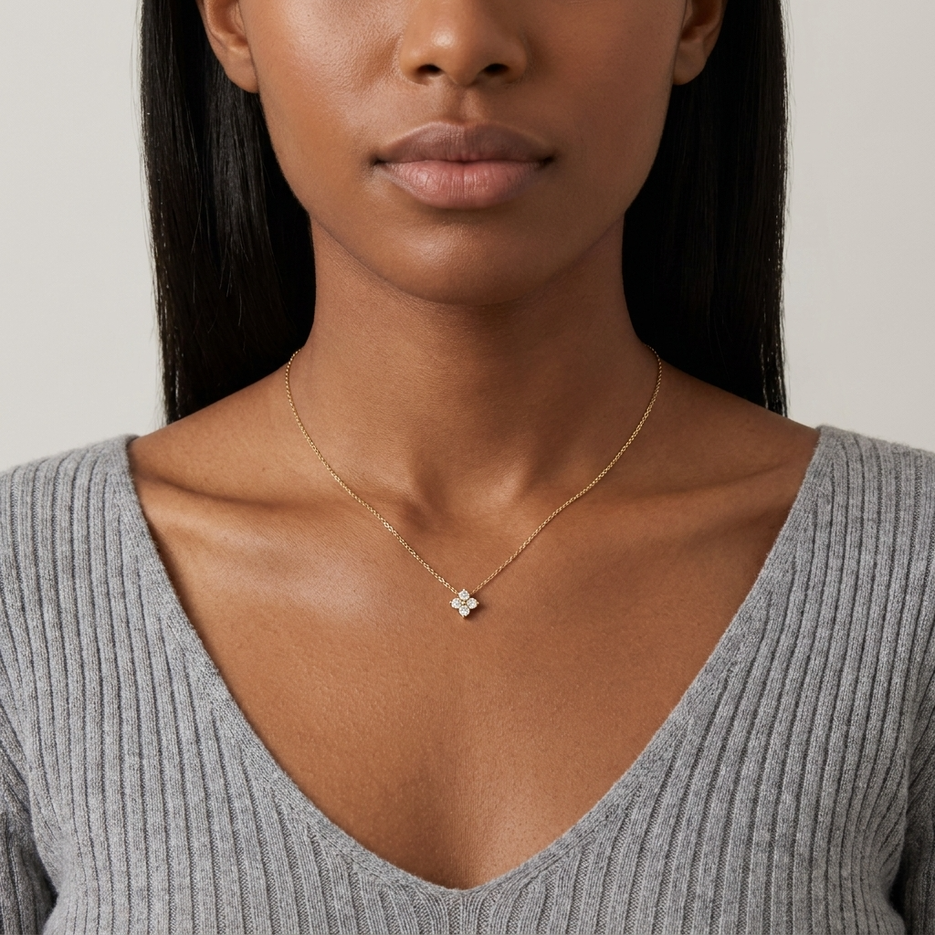 Isla Spark Necklace – 18K Gold Crystal Pendant Necklace