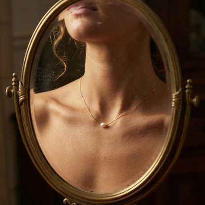 Anaëlle Pearl Necklace – 18K Gold Single Freshwater Pearl Necklace