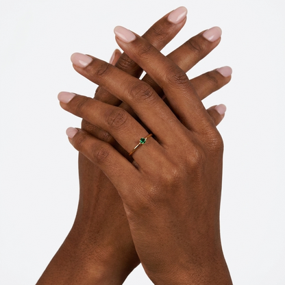 Ophelia Birthstone Ring – 18K Gold Crystal Birthstone Ring