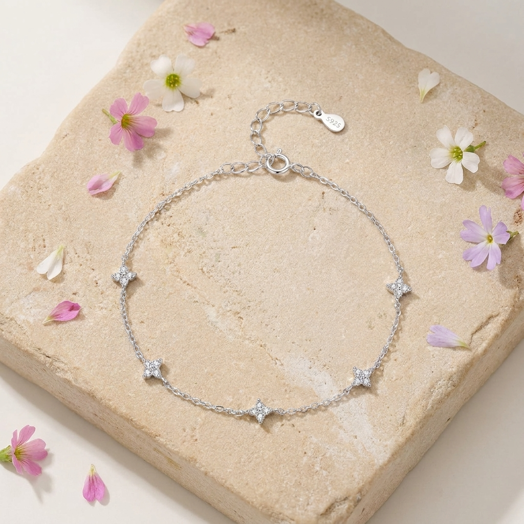 Chiara Crystal Bracelet – 925 Sterling Silver Delicate Crystal Bracelet