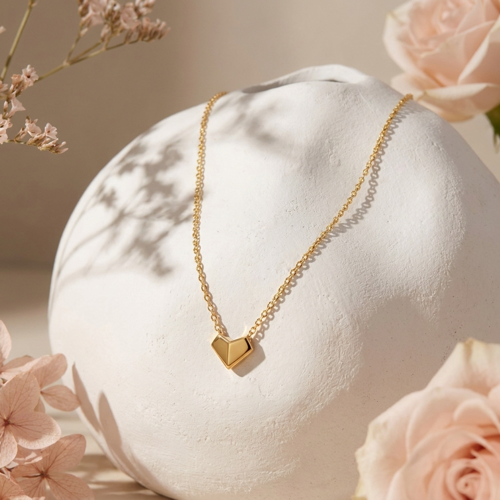 Isla Heart Necklace – 18K Gold Waterproof Heart Pendant Necklace