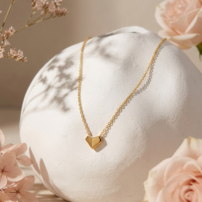 Isla Heart Necklace – 18K Gold Waterproof Heart Pendant Necklace