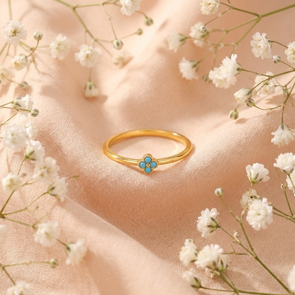 Teya Aqua Ring – 925 Sterling Silver Turquoise Crystal Ring