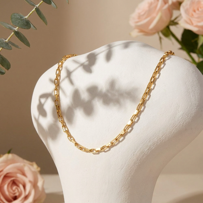 Delphine Necklace – 18K Gold Waterproof Minimal Chain Necklace