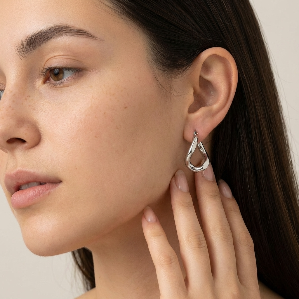 Cleo Hoop Earrings – 25mm 18K Gold Waterproof Hoop Earrings