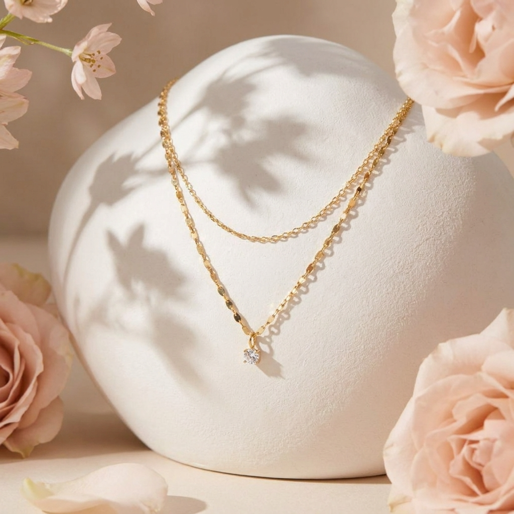 Crystal Teardrop Necklace – 18K Gold Pear-Cut Crystal Pendant Necklace