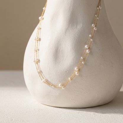 Calla Pearl Necklace – 18K Gold Layered Freshwater Pearl Necklace