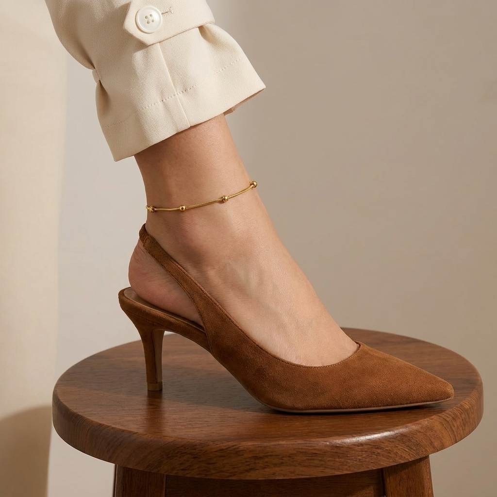 Miya gold bead anklet – 18K beaded ankle bracelet