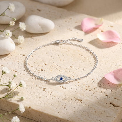 Zara Evil Eye Bracelet – 925 Sterling Silver Protection Charm Bracelet