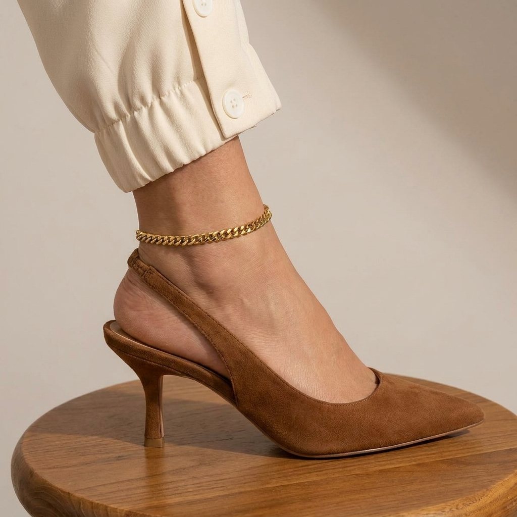 Isla Cuban link anklet – chunky 18K gold ankle bracelet