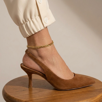 Isla Cuban link anklet – chunky 18K gold ankle bracelet