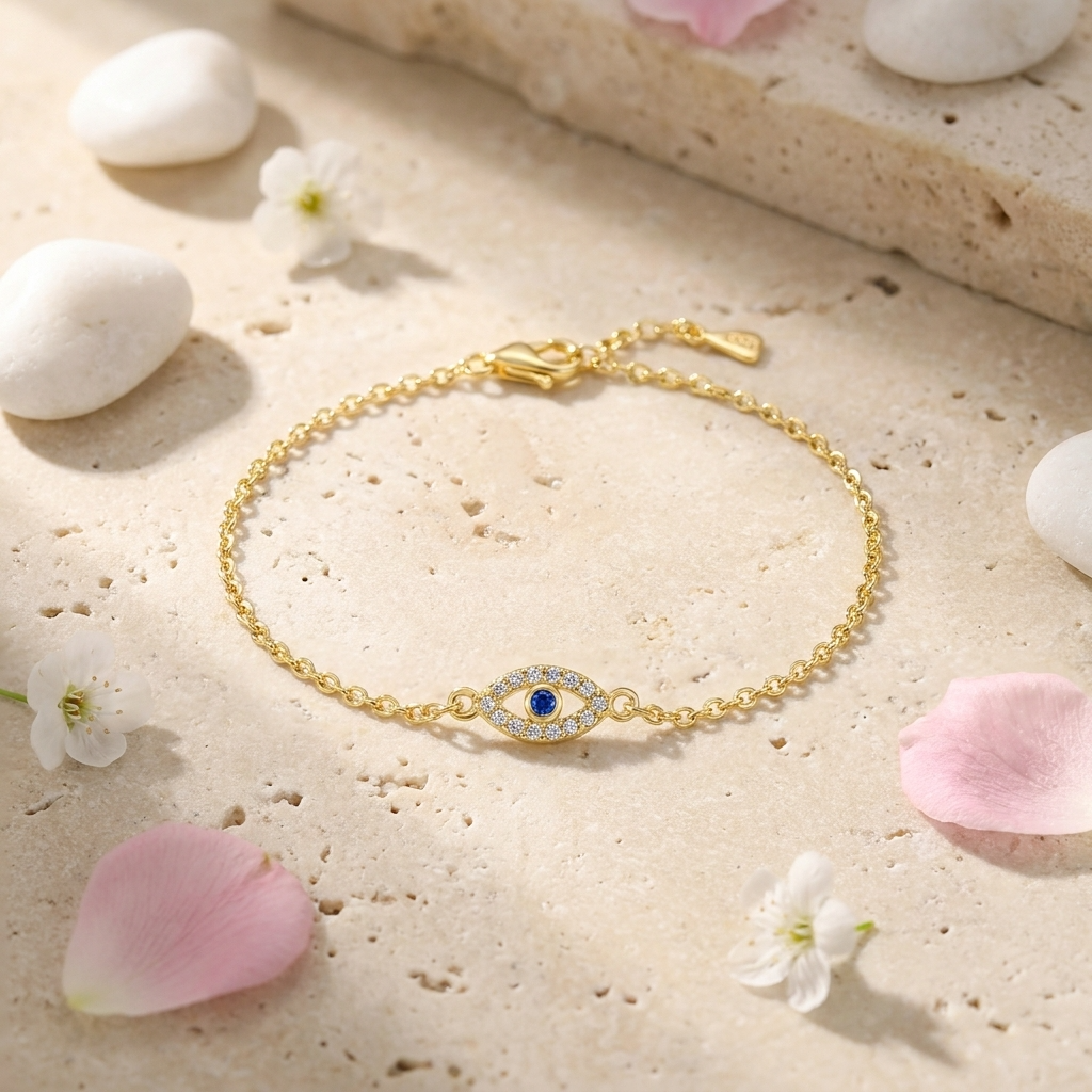Zara Evil Eye Bracelet – 925 Sterling Silver Protection Charm Bracelet