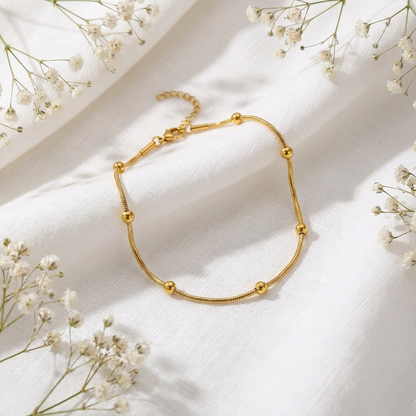Miya gold bead anklet – 18K beaded ankle bracelet