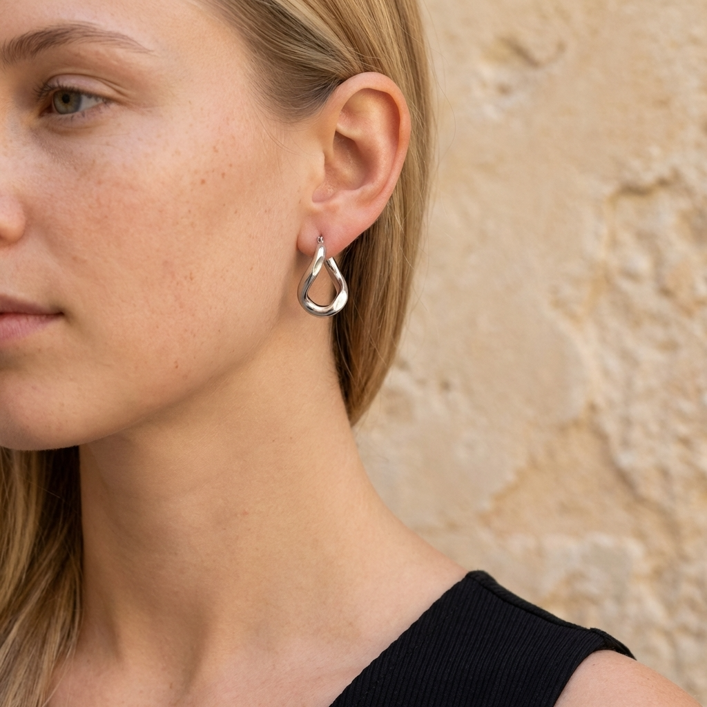 Cleo Hoop Earrings – 25mm 18K Gold Waterproof Hoop Earrings