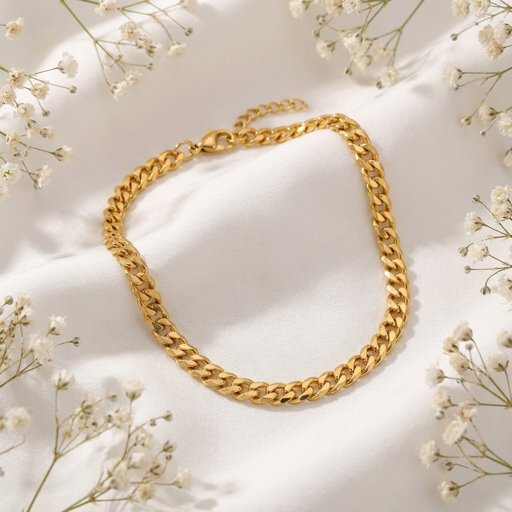 Isla Cuban link anklet – chunky 18K gold ankle bracelet