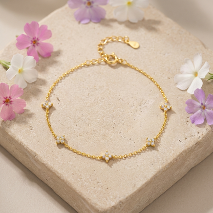 Chiara Crystal Bracelet – 925 Sterling Silver Delicate Crystal Bracelet