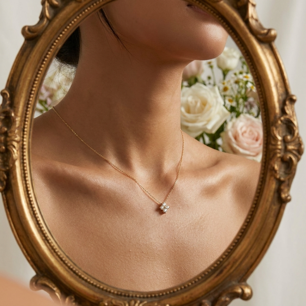 Isla Spark Necklace – 18K Gold Crystal Pendant Necklace