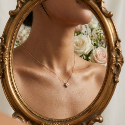 Isla Spark Necklace – 18K Gold Crystal Pendant Necklace