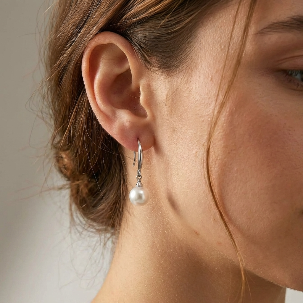 Alba Pearl Earrings – 18K Gold Freshwater Pearl Drop Earrings