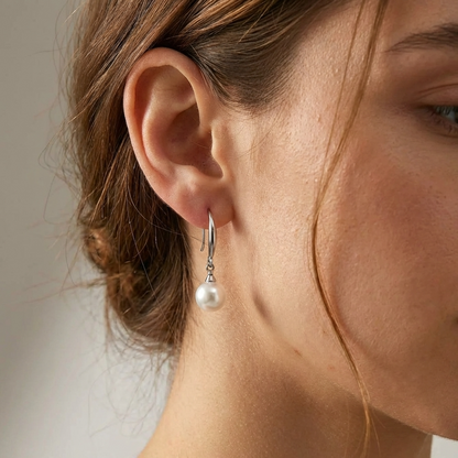 Alba Pearl Earrings – 18K Gold Freshwater Pearl Drop Earrings