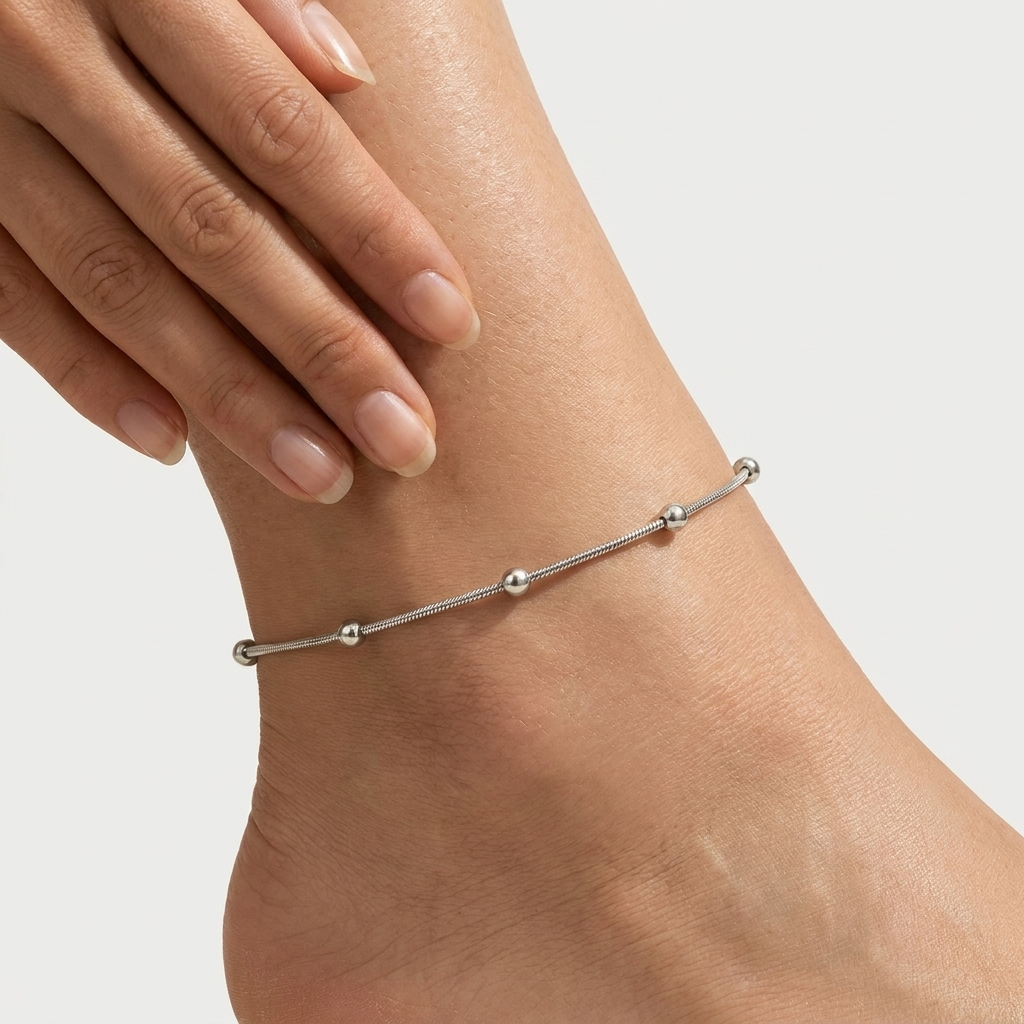 Miya gold bead anklet – 18K beaded ankle bracelet