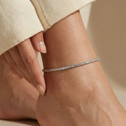 Nia tennis anklet – 925 sterling silver crystal ankle bracelet