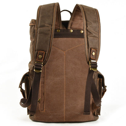 Waxed Canvas & Genuine Leather Rucksack – Large 20L Backpack | Brian