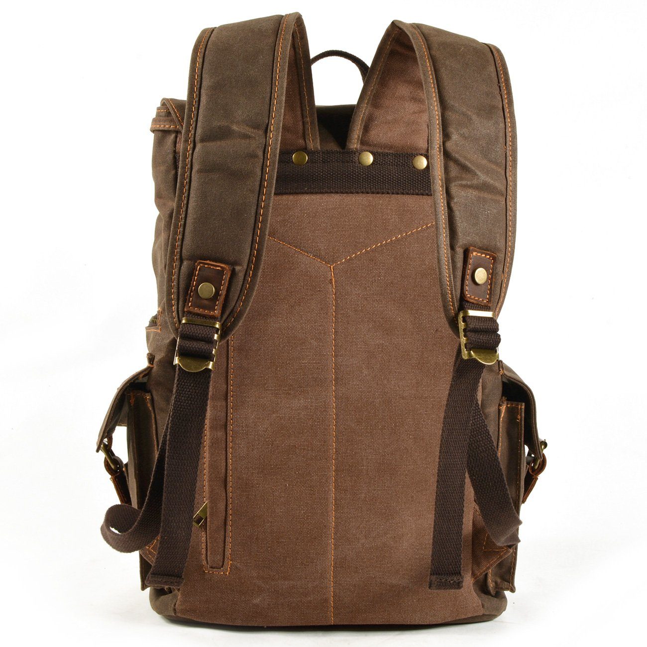 Waxed Canvas & Genuine Leather Rucksack – Large 20L Backpack