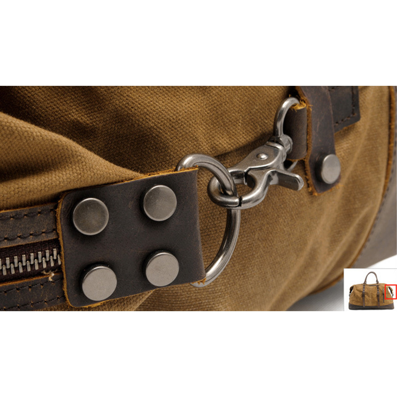 Waxed Canvas & Genuine Leather Travel Bag – 38L Duffle Weekender