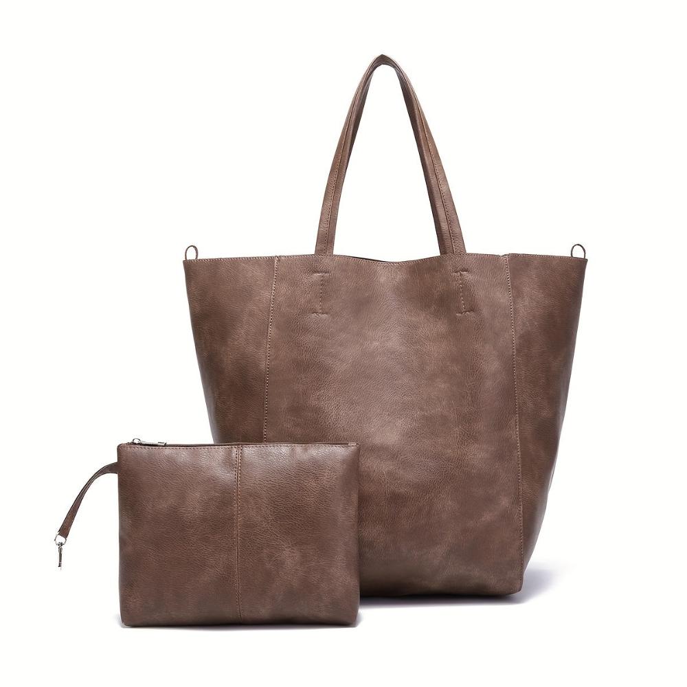 Large Tote Bag for Women – Soft Faux Leather Shoulder Bag with Pouch | Renée