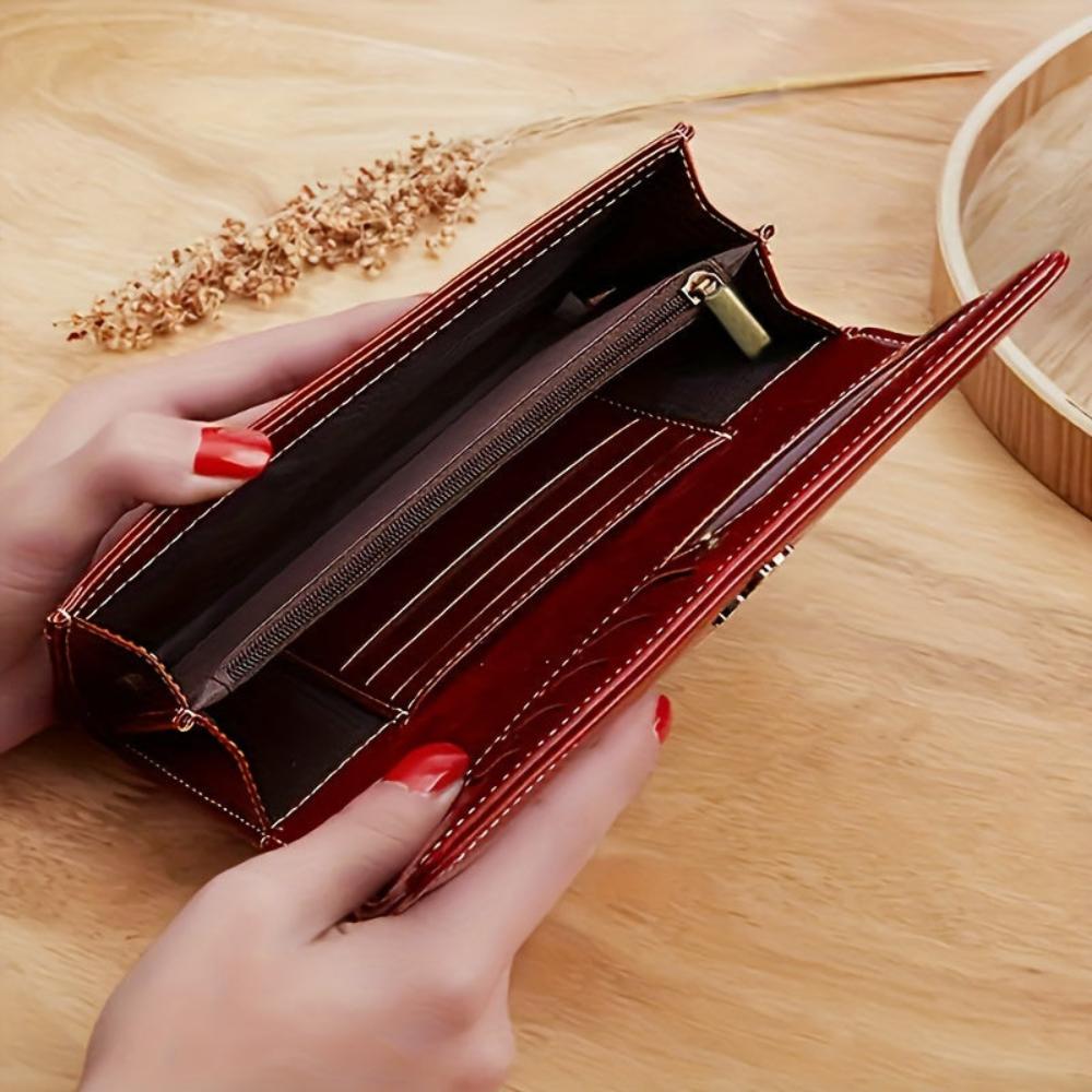 Genuine Leather Purse for Women – Large Wallet with Card Organiser