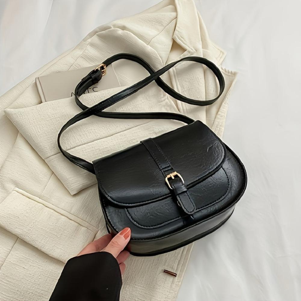 Genuine Leather Saddle Bag for Women – Compact Crossbody Bag