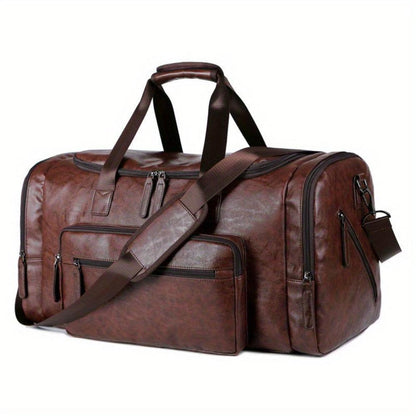 Genuine Leather Travel Duffle Bag – Weekender Holdall