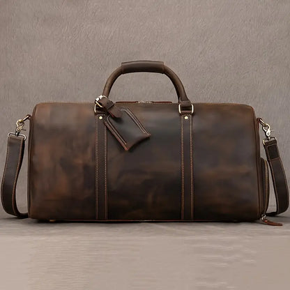Genuine Leather Travel Bag – Large Weekender Holdall