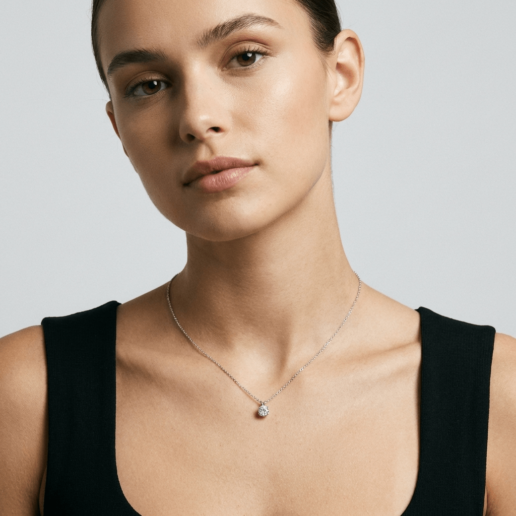 Elara Moissanite Necklace – Sterling Silver 1ct Solitaire Pendant Necklace