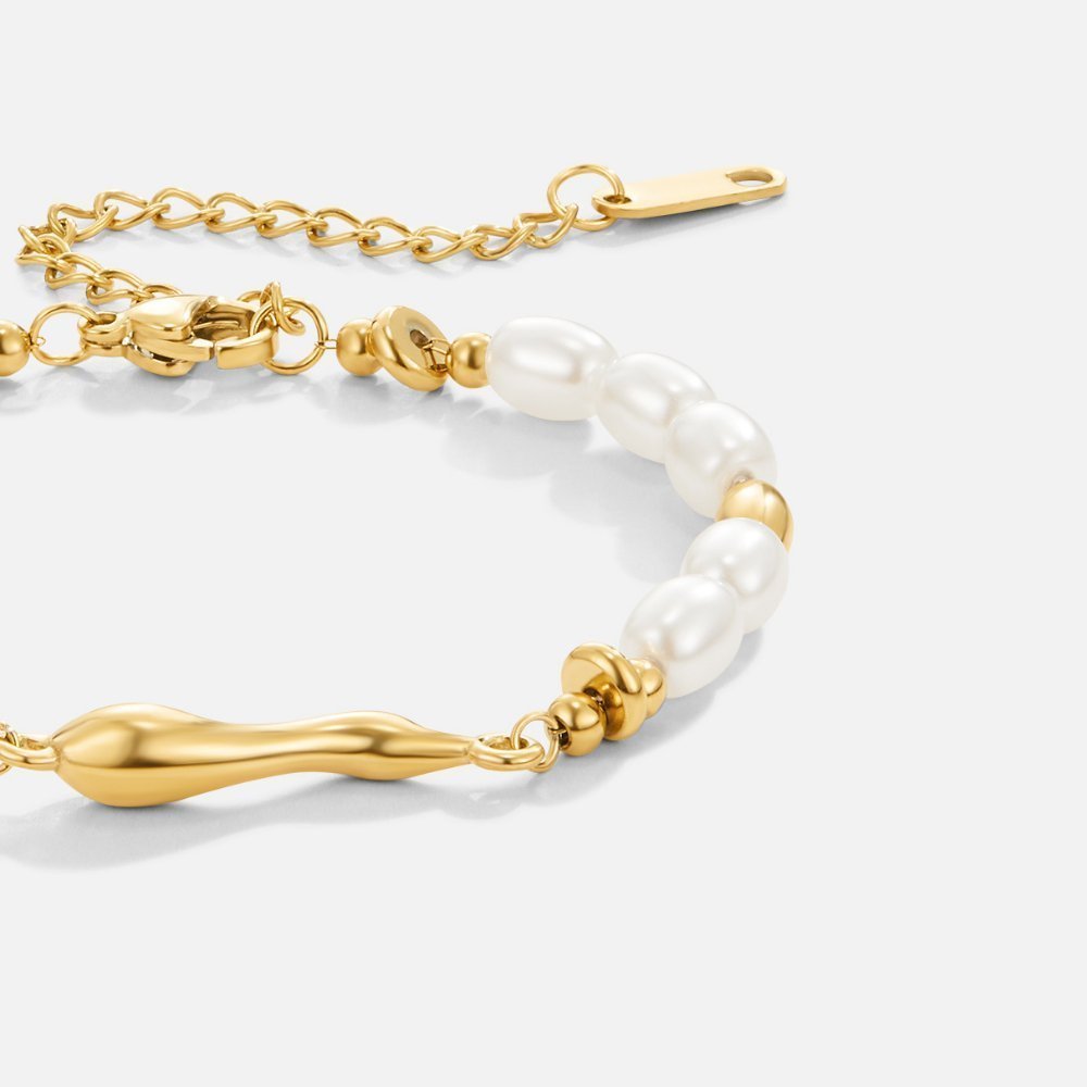 Elira Pearl Bracelet – 18K Gold Freshwater Pearl Waterproof Bracelet