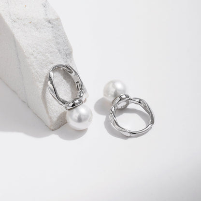 Esme Pearl Hoops – 925 Sterling Silver Freshwater Pearl Hoop Earrings