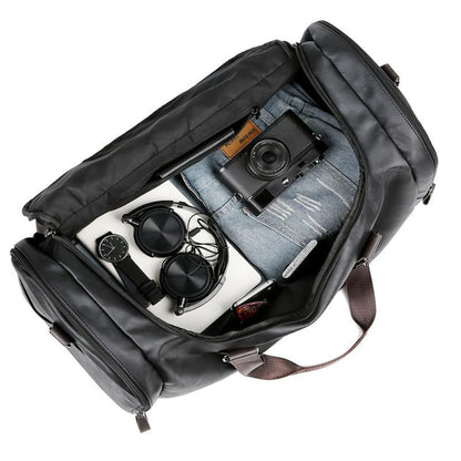 Genuine Leather Travel Duffle Bag – Weekender Holdall