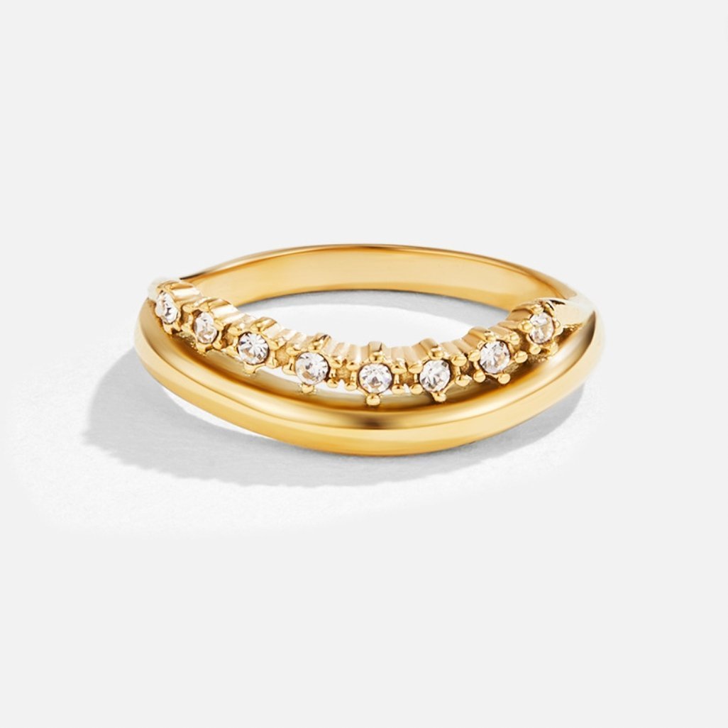 Freya Crystal Ring – 18K Gold Pavé Crystal Eternity Ring