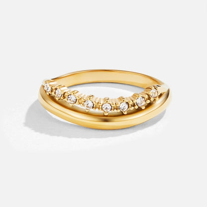 Freya Crystal Ring – 18K Gold Pavé Crystal Eternity Ring