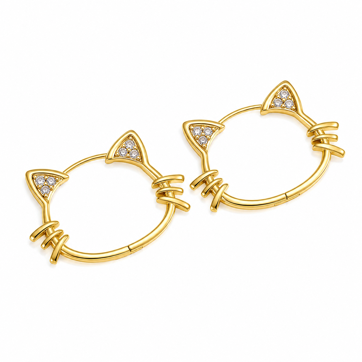 Feloria Cat Ear Hoops – 925 Sterling Silver
